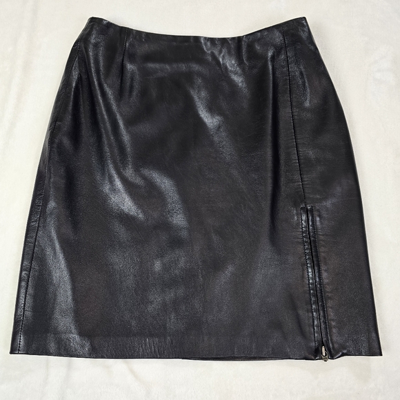 FLAWS Identify Leather skirt Size 6 - Picture 1 of 12